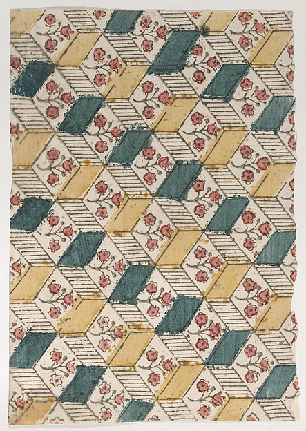 Anonymous, Sheet with an overall floral and geometric pattern