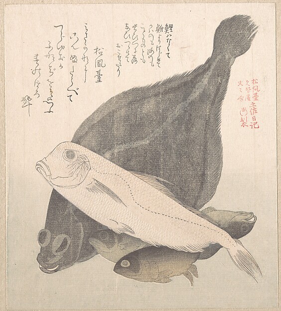 Kubo Shunman, Flounder and Other Fishes