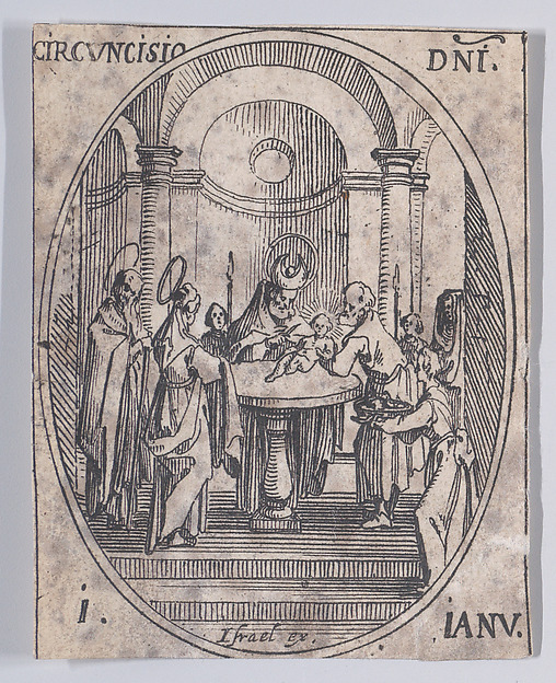 Jacques Callot, La Circoncision de Jésus-Christ (The Circumcision of Christ), January 1st, from "Les Images De Tous Les Saincts et Saintes de L'Année" (Images of All of the Saints and Feast Days of the Year)