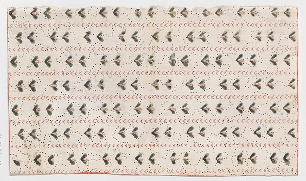 Anonymous, Sheet with overall dot and floral pattern