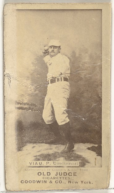Goodwin & Company, Leon A. "Lee" Viau, Pitcher, Cincinnati, from the Old Judge series (N172) for Old Judge Cigarettes