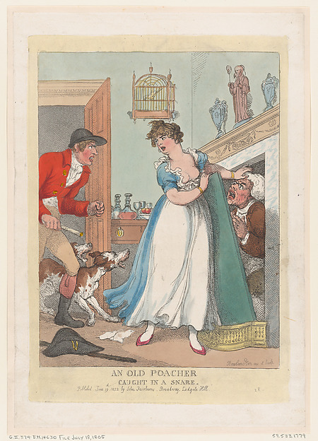 Thomas Rowlandson, An Old Poacher Caught in a Snare