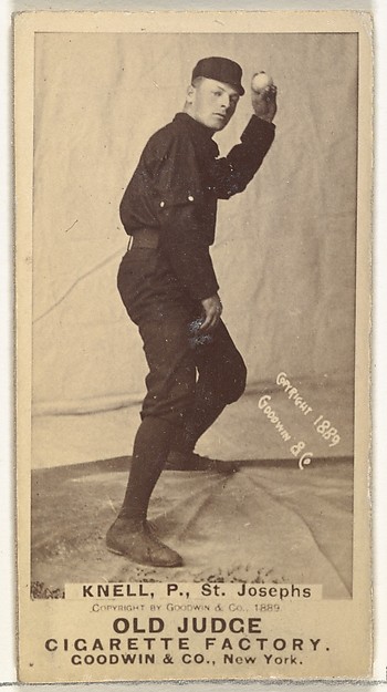 Goodwin & Company, Philip Louis "Phil" Knell, Pitcher, St. Joseph Clay Eaters, from the Old Judge series (N172) for Old Judge Cigarettes