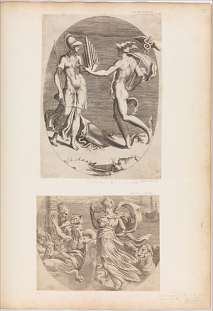 Giulio Bonasone, Mercury Presenting a Panpipe to Minerva
