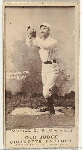Goodwin & Company, John Alexander "Bid" McPhee, 2nd Base, Cincinnati, from the Old Judge series (N172) for Old Judge Cigarettes