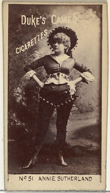 W. Duke, Sons & Co., Card Number 51, Annie Sutherland, from the Actors and Actresses series (N145-4) issued by Duke Sons & Co. to promote Cameo Cigarettes