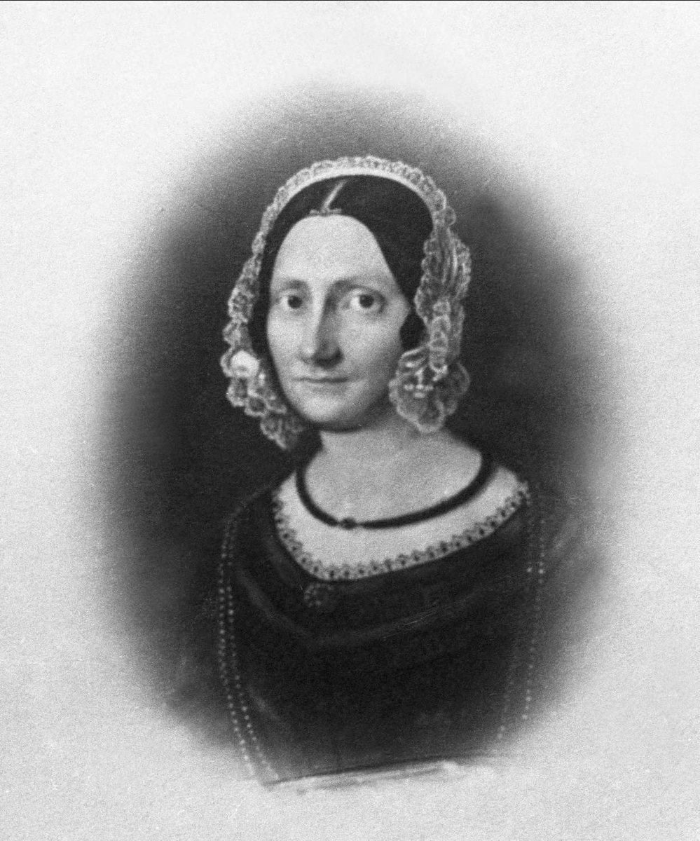 Gustav Borgen, Avfotografering. Portrett, kvinne med kyse. Hedvig Elise Wiborg, født Möller.