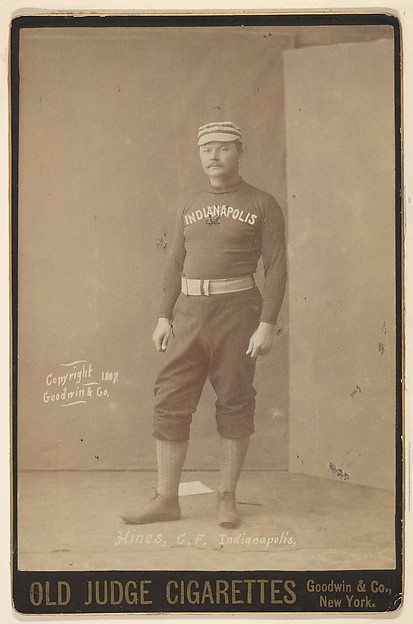 Goodwin & Company, Hines, Center Field, Indianapolis, from the series Old Judge Cigarettes