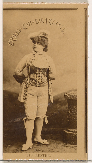 W. Duke, Sons & Co., Card Number 243, Lester, from the Actors and Actresses series (N145-2) issued by Duke Sons & Co. to promote Cross Cut Cigarettes