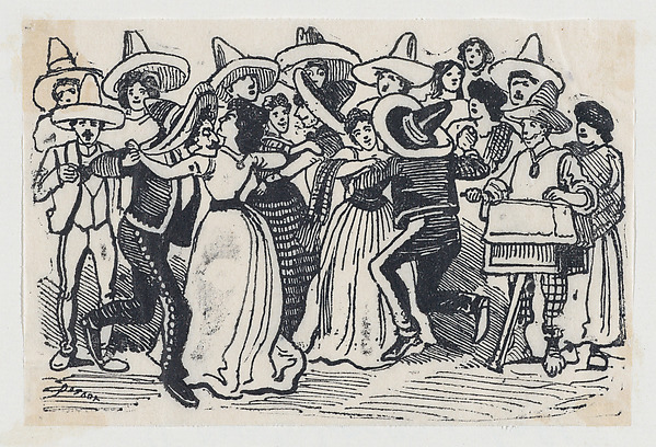 José Guadalupe Posada, A ball (scene from the Mexican Revolution)
