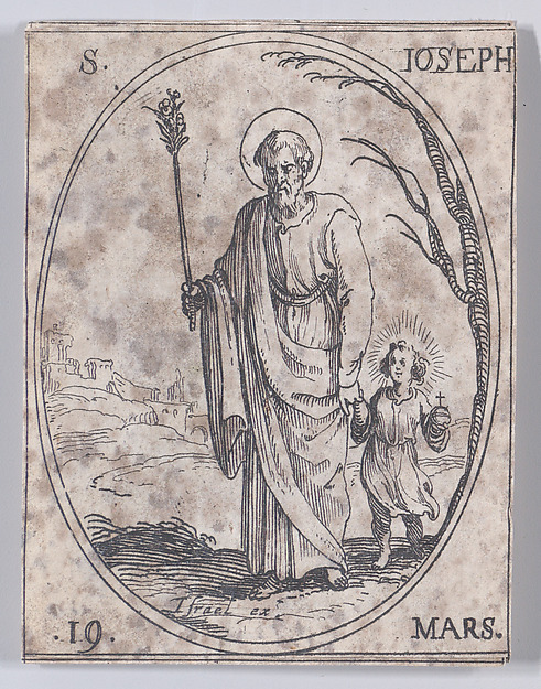 Jacques Callot, St. Joseph, March 19th, from "Les Images De Tous Les Saincts et Saintes de L'Année" (Images of All of the Saints and Religious Events of the Year)
