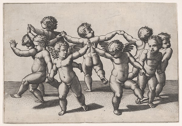 Marcantonio Raimondi, Putti dancing in a circle