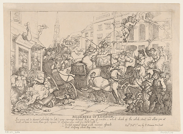 Thomas Rowlandson, Miseries of London: Going Out to Dinner