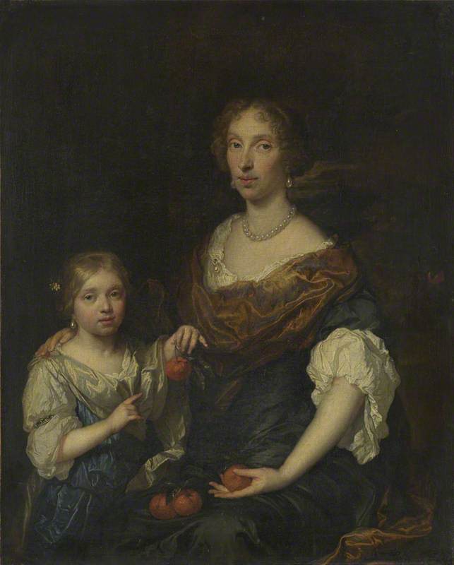 Caspar Netscher, Portrait of a Lady and a Girl