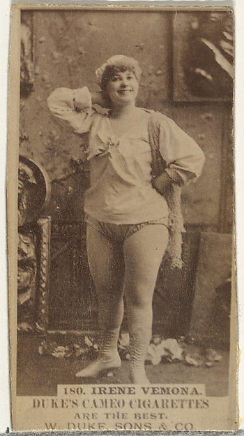 W. Duke, Sons & Co., Card Number 180, Irene Vemona, from the Actors and Actresses series (N145-5) issued by Duke Sons & Co. to promote Cameo Cigarettes