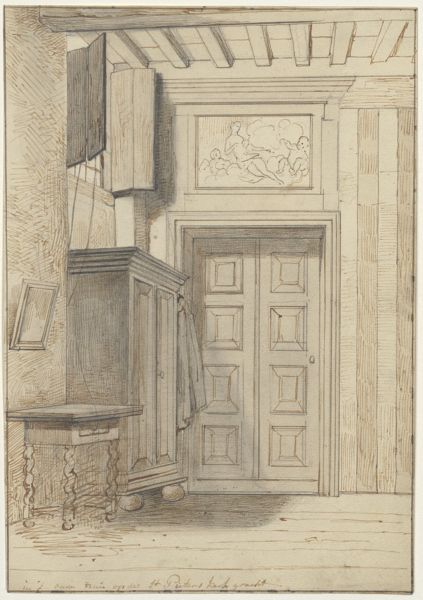 Cornet, Jacobus Ludovicus, (1815-1882), (artist), Interior of the art academy Ars Æmula Naturæ, Pieterskerkgracht 9 in Leiden