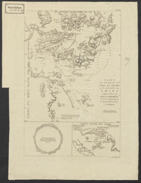 J. (1754-1816) (mapmaker) Allart, Kaart der Eilanden ten Zuiden van Chu-San, op de Oostkust van China