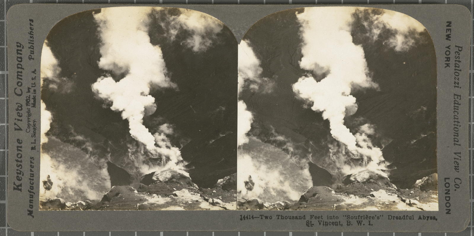 Desconegut, Two Thousand Feet into "Soufrière's" Dreadful Abyss, St. Vincent, B.W.I Keystone View Company, Pestalozzi Educational View Co