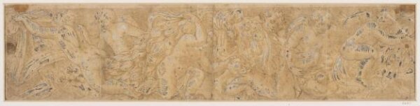 Unknown, A frieze, with putti playing with a garland of leaves and fruit