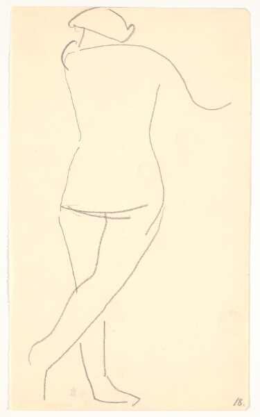 Karl Isakson, Stående model, set bagfra