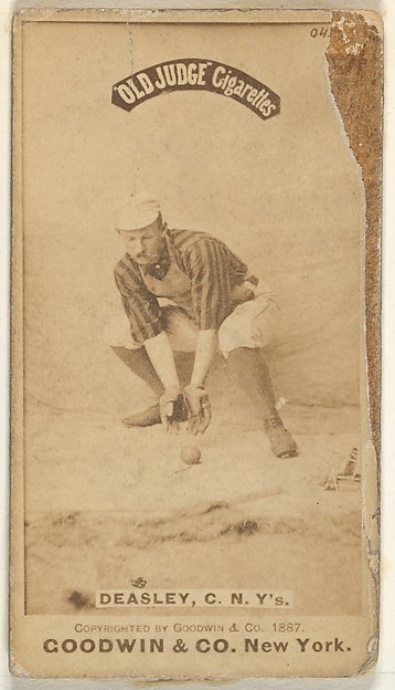 Goodwin & Company, Thomas H. "Pat" Deasley, Catcher, New York, from the Old Judge series (N172) for Old Judge Cigarettes