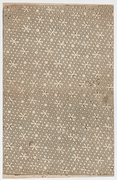 Anonymous, Sheet with overall flower and dot pattern