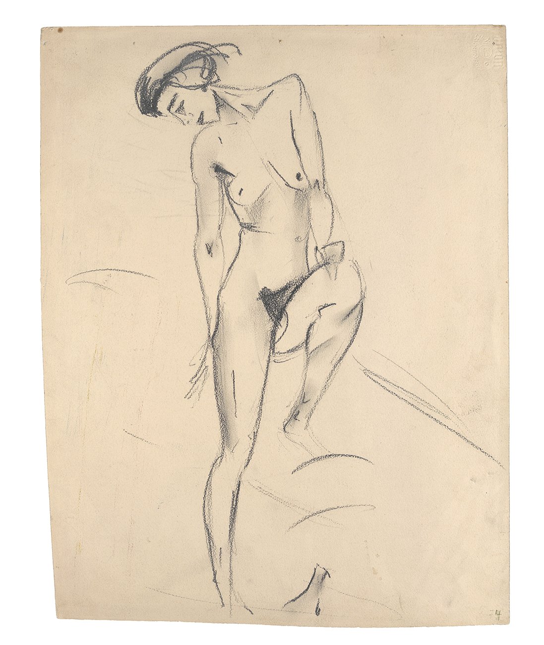 Unknown artist, Heraussteigender Akt