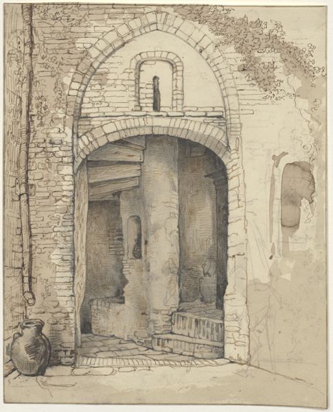 Cornet, Jacobus Ludovicus, (1815-1882), (artist), Entrance to a spiral staircase