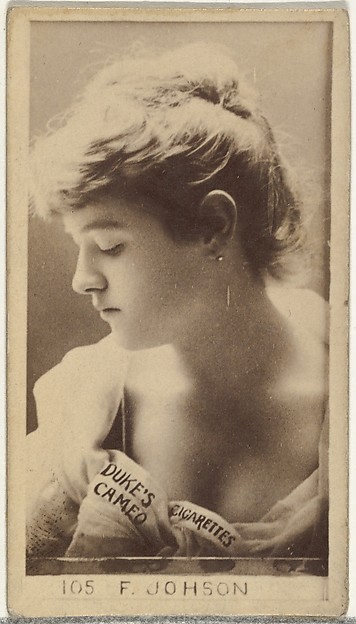 W. Duke, Sons & Co., Card Number 105, F. Johnson, from the Actors and Actresses series (N145-4) issued by Duke Sons & Co. to promote Cameo Cigarettes