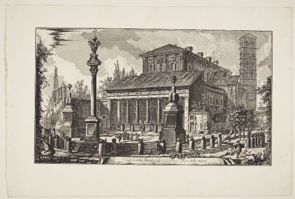 Giovanni Battista Piranesi, Basilica di Santa Maria Maggiore's facade med obelisken på Piazza dell' Esquilino i forgrunden