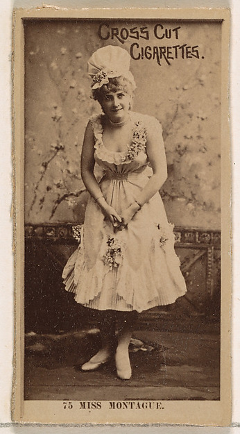 W. Duke, Sons & Co., Card Number 75, Miss Montague, from the Actors and Actresses series (N145-2) issued by Duke Sons & Co. to promote Cross Cut Cigarettes