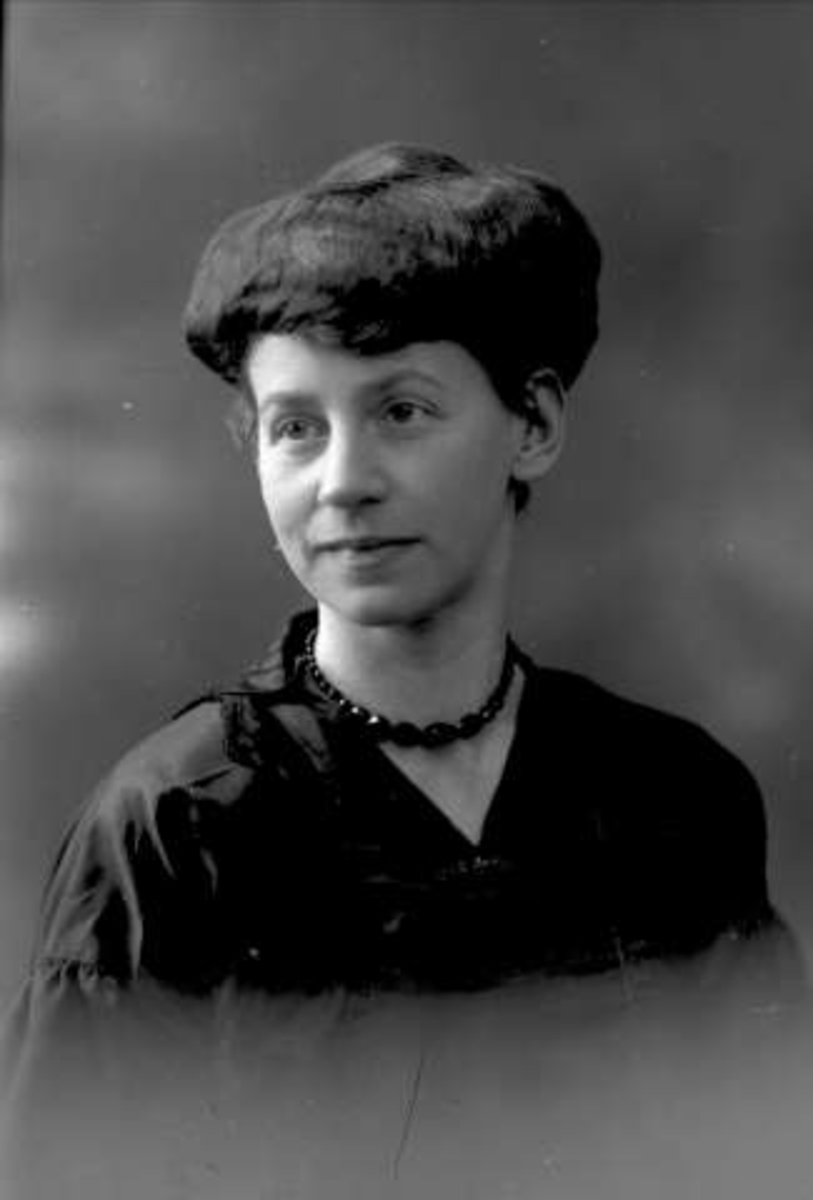 Gustav Borgen, Portrett, kvinne i mørk kjole. Frøken Nora Ingier.