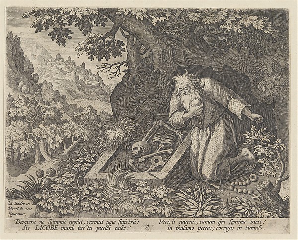Johann Sadeler I, Jacob, from "Sylvae Sacrae Monumenta...Anachoretarum"