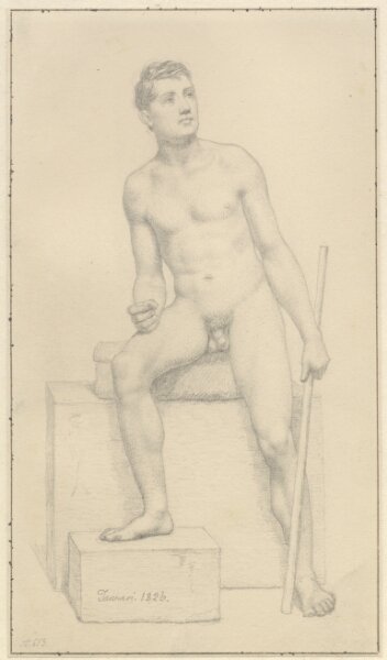 C.W. Eckersberg, Siddende nøgen mandlig model.