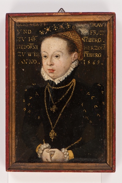 Unknown artist, Miniaturporträt der Gräfin Elisabeth von Henneberg, geborene Herzogin von Württemberg