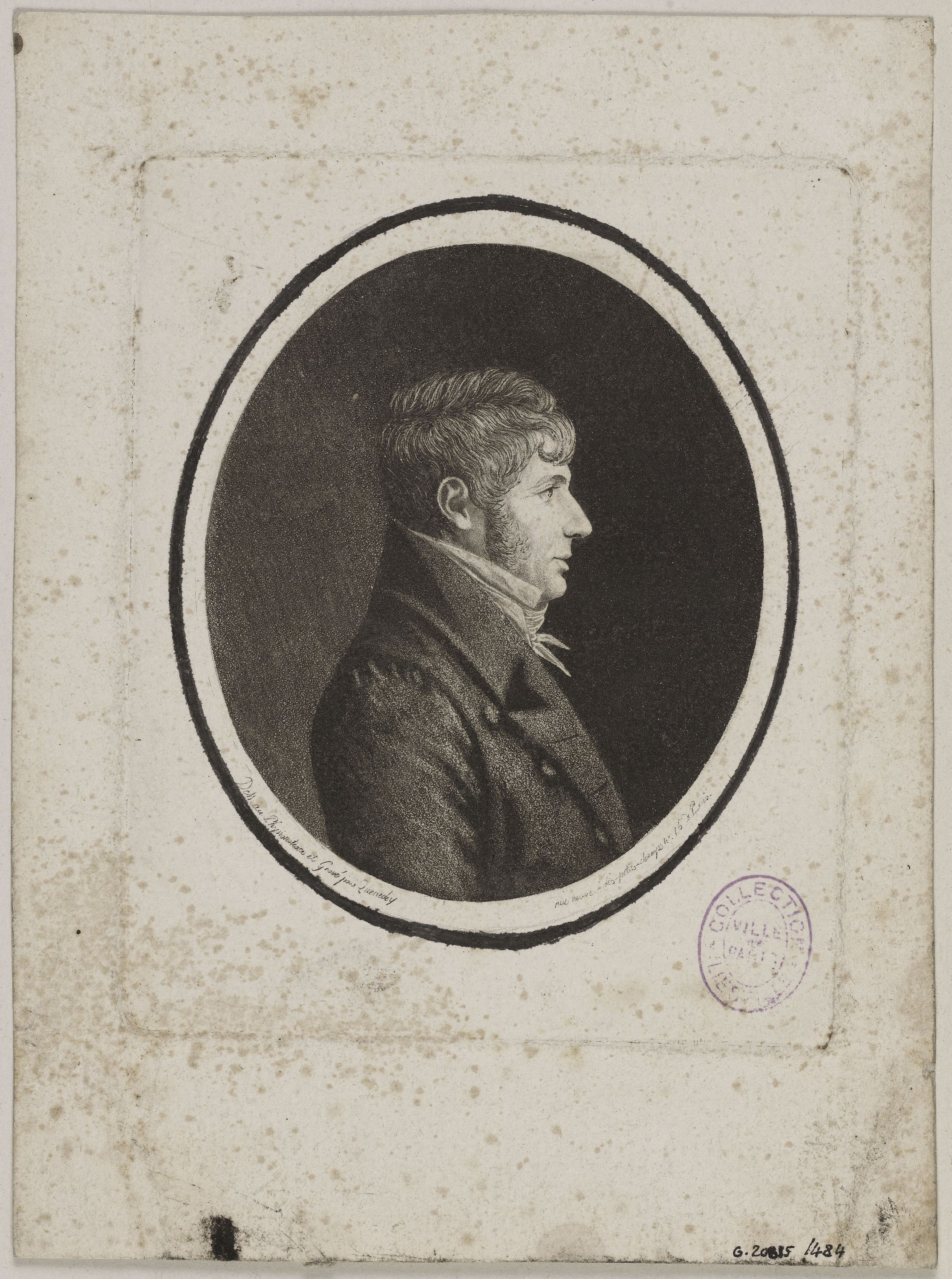 Edmé Quenedey, Portrait d'un homme, fin XVIIIème siècle/début XIXème siècle