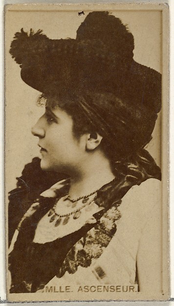 W. Duke, Sons & Co., Mlle. Ascenseur, from the Actors and Actresses series (N145-8) issued by Duke Sons & Co. to promote Duke Cigarettes