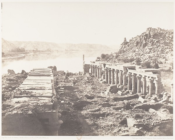 Félix Teynard, Ile de Fîleh (Philæ), Vue Génèrale Prise du Point I, Sur La Plateforme du Pylône