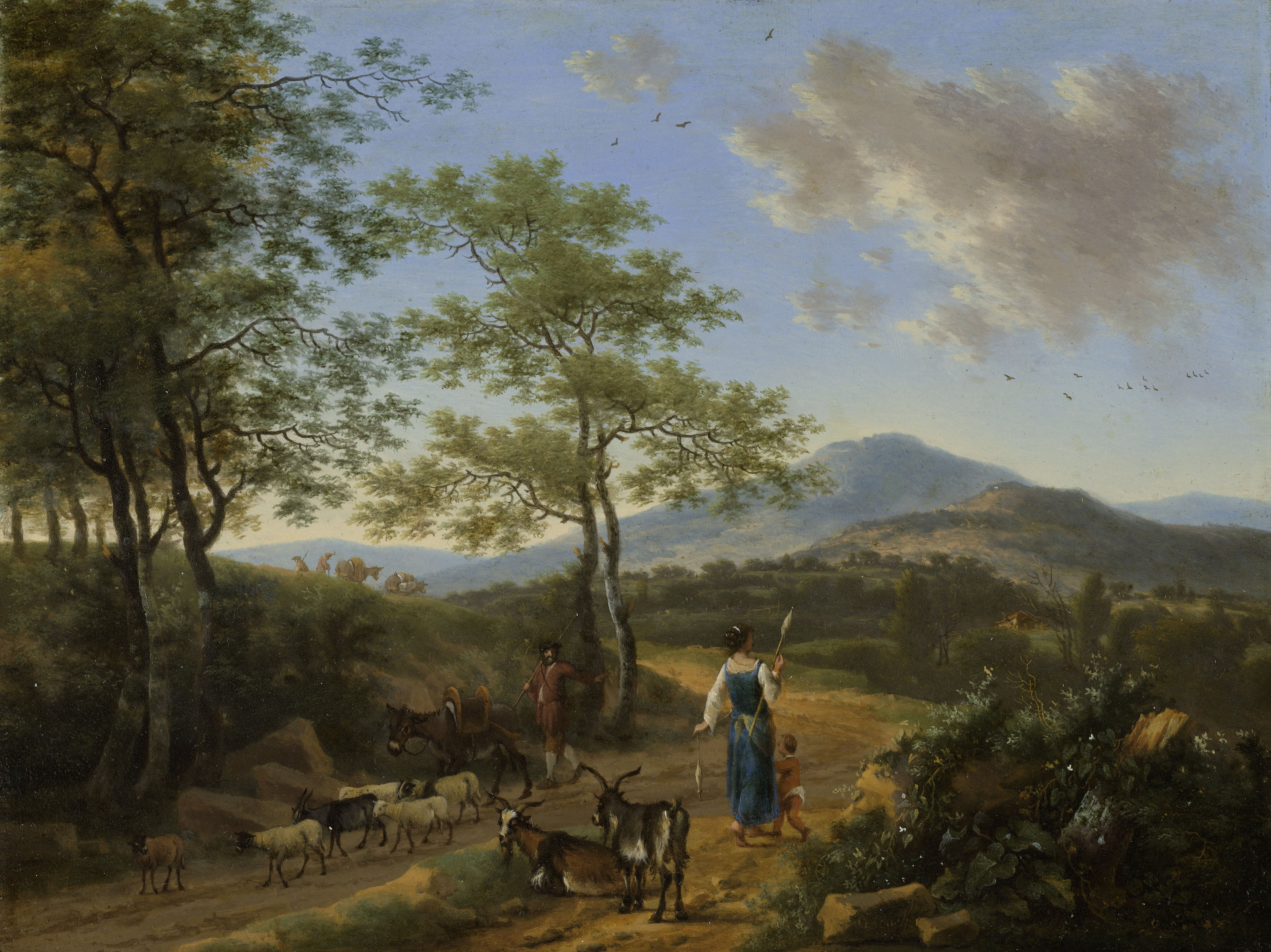 Willem de Heusch, Italian landscape with herders