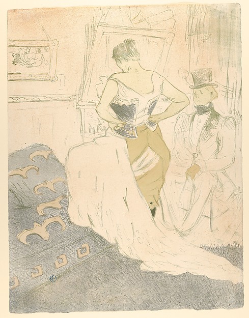 Henri de Toulouse-Lautrec, Fastening a Corset, from "Elles"