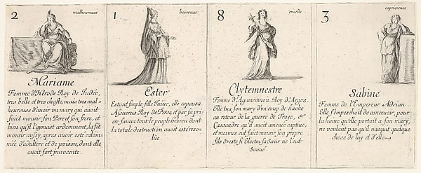 Stefano della Bella, Mariame, Ester, Clytemnestre, and Sabine, from "The Game of Queens" (Le Jeu des Reines Renommées)