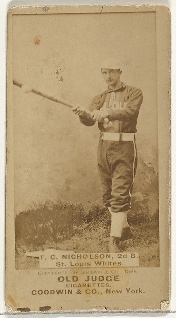 Goodwin & Company, Nicholson, 2nd Base, St. Louis Whites, from the Old Judge series (N172) for Old Judge Cigarettes