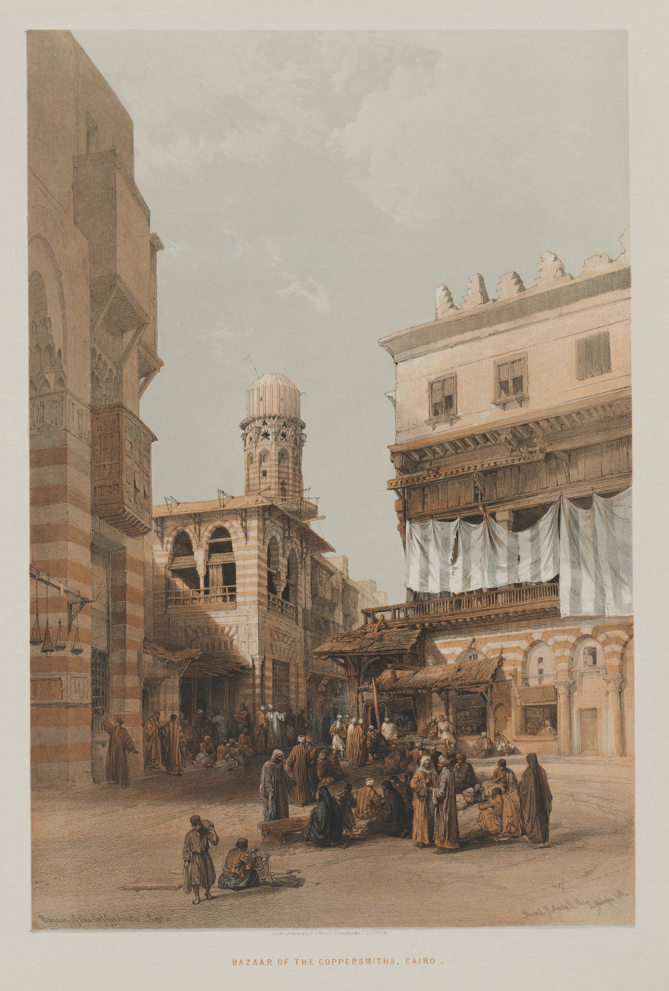 Louis Haghe, Egypt and Nubia, Volume III: Bazaar of the Coppersmiths, Cairo