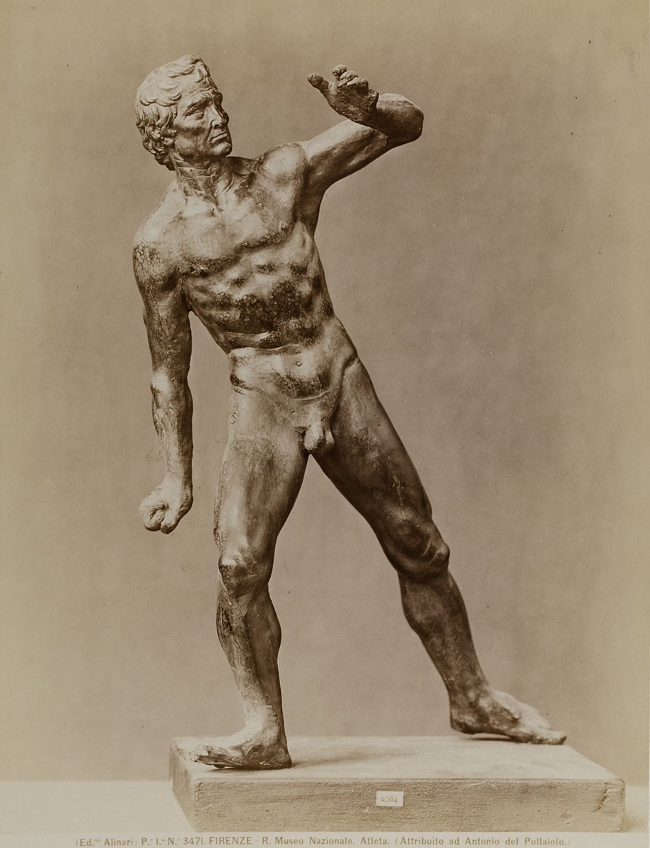 Fratelli Alinari, (Ed.ne Alinari) P. I. N.° 3471. Firenze - R. Museo Nazionale. Atleta. (Attribuito ad Antonio del Pollaiolo.)
