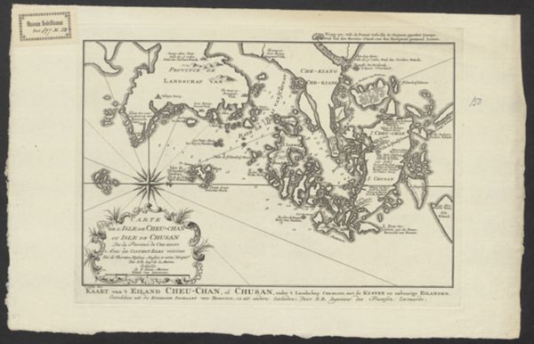 Bellin, Jacques Nicolas, (1703-1772) (cartographer), Carte de l'Isle de Cheu-Chan ou l'Isle de Chusan: de la Province de Che-Kiang. Avec les Costesct Isles voisines