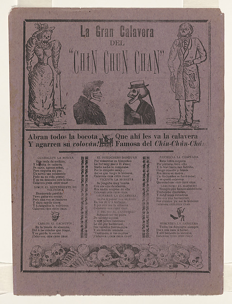 José Guadalupe Posada, Broadsheet relating to the great skeleton of the Chin-Chun-Chan
