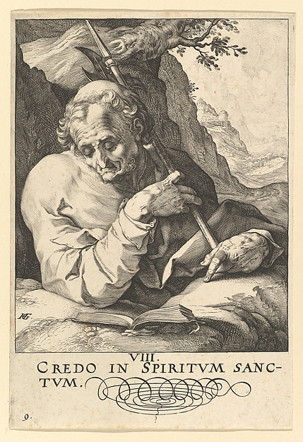 Hendrick Goltzius, St. Matthew, from "Christ, the Apostles and St. Paul with the Creed"