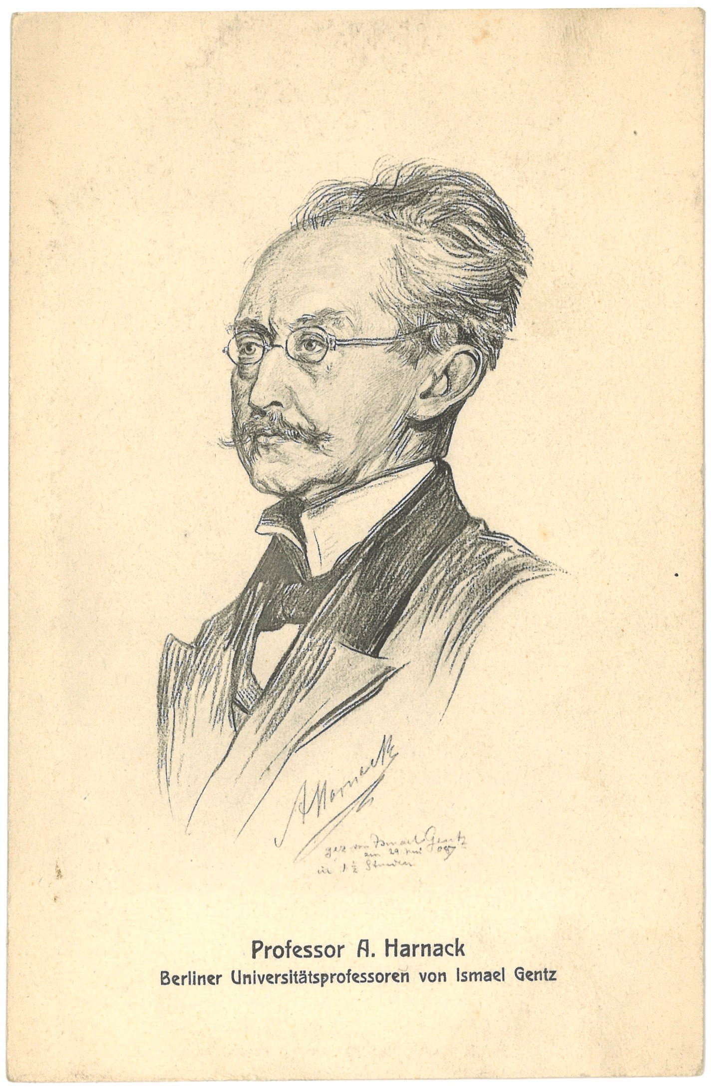 Ismael Gentz, Harnack, Adolf von (1851–1930), Theologe (Zeichnung von Ismael Gentz)