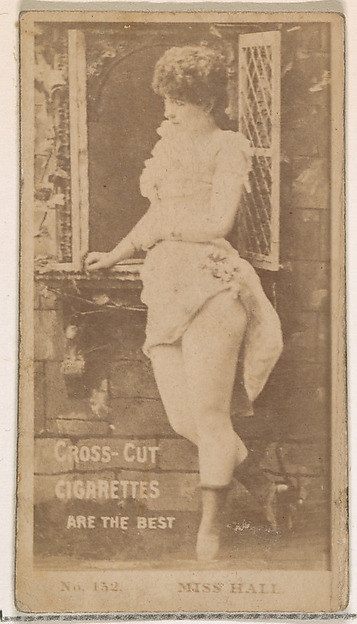 W. Duke, Sons & Co., Card Number 132, Miss Hall, from the Actors and Actresses series (N145-2) issued by Duke Sons & Co. to promote Cross Cut Cigarettes