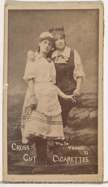 W. Duke, Sons & Co., Card Number 76, Ida Mulle and Guenn (?), from the Actors and Actresses series (N145-1) issued by Duke Sons & Co. to promote Cross Cut Cigarettes
